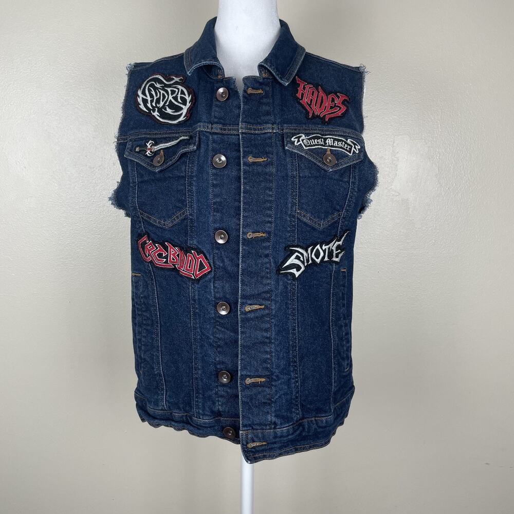 Our Universe Disney Pixar Onward Denim Vest Mens Small Quest Master Hades Hydra